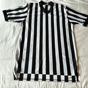 Black and White Striped Referee Jersey shirt